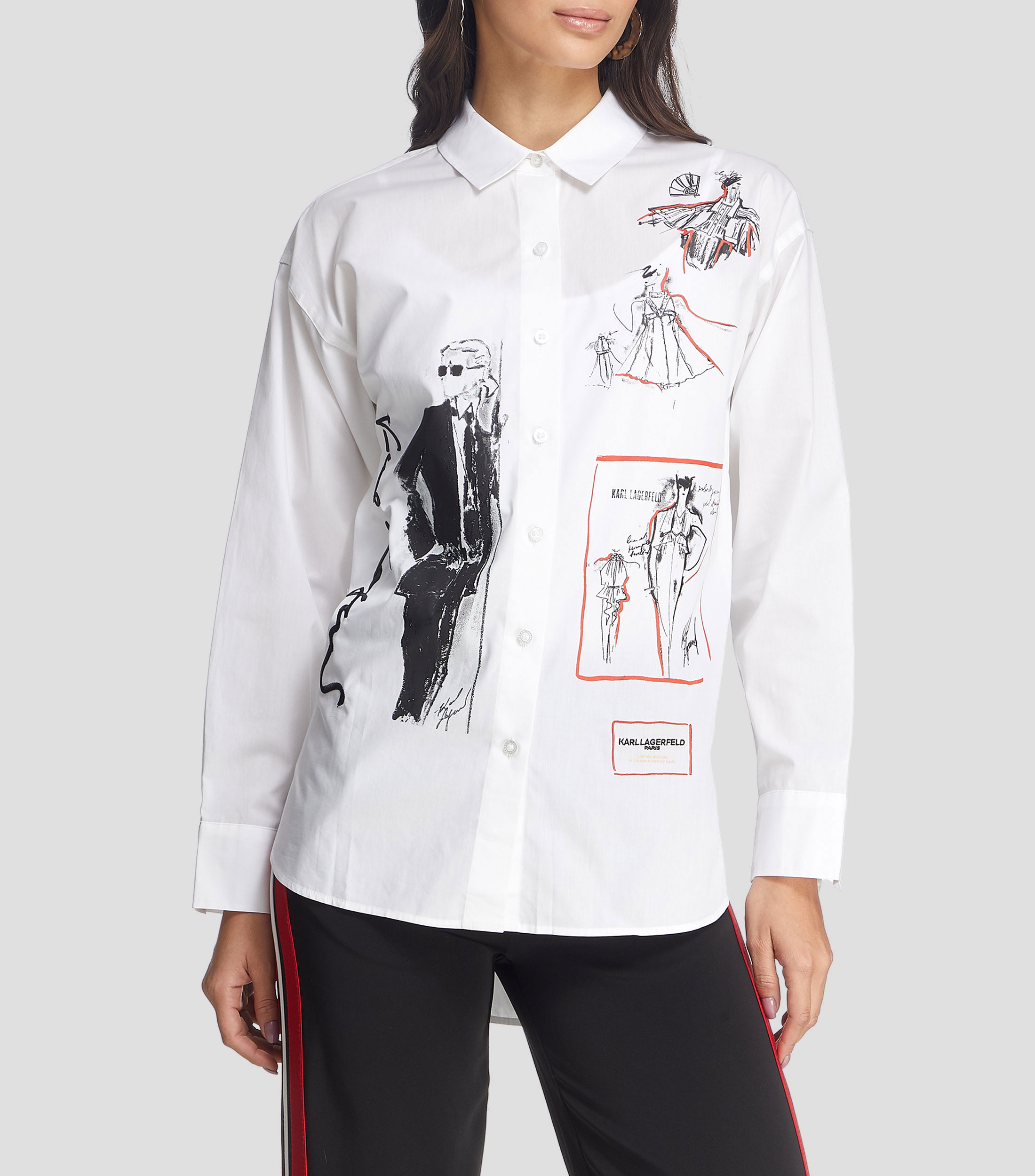 Karl Lagerfeld Camisa Con Estampado Manga Larga Mujer El Palacio De