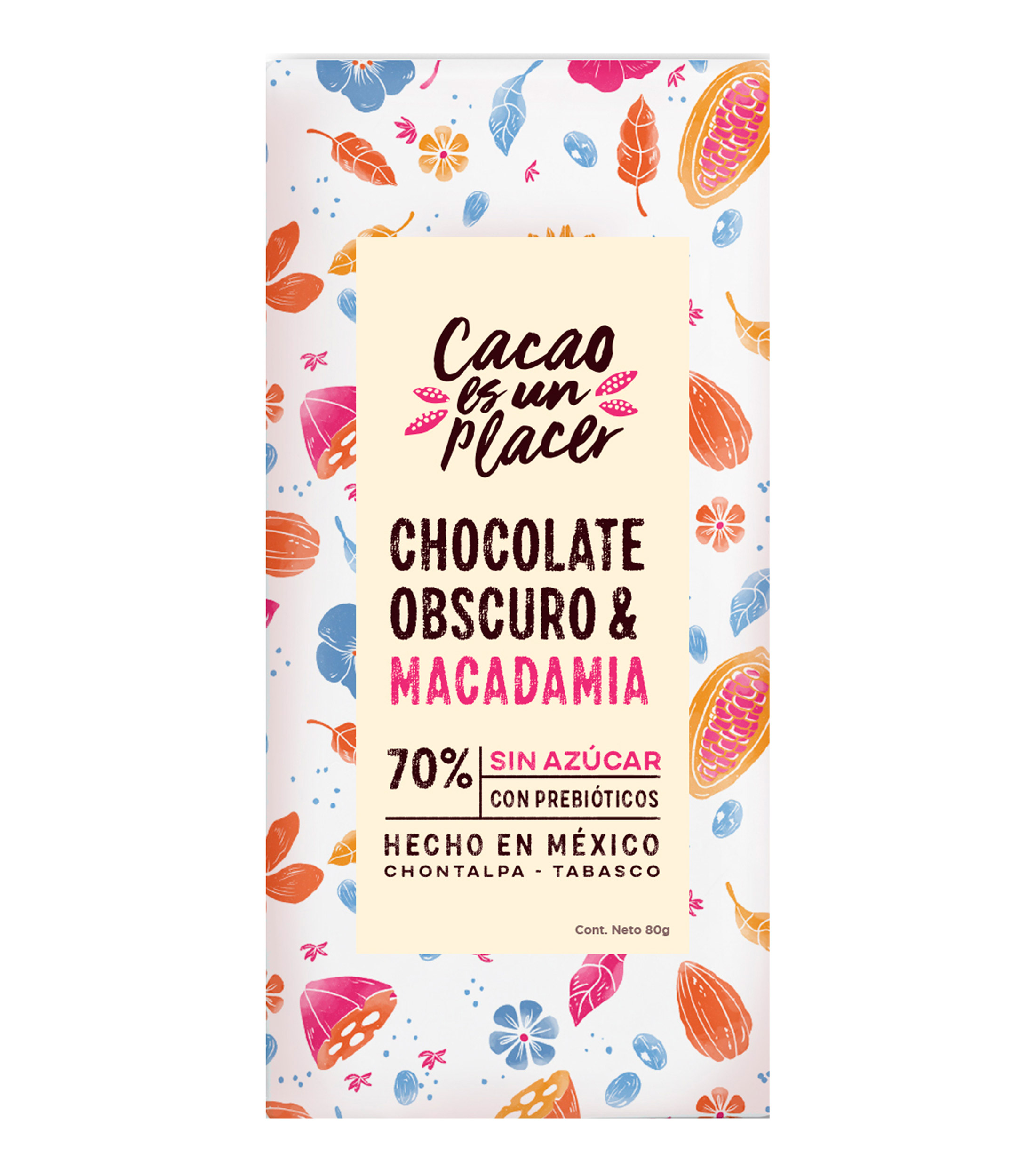 Cacao Es Un Placer Chocolate Obscuro Y Macadamia Sin Gluten Con