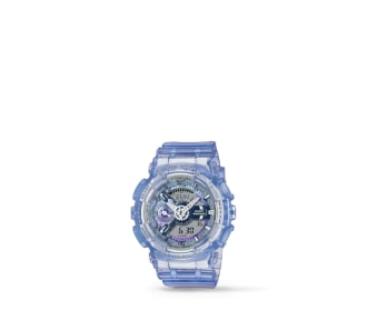 reloj azul con plateado y detalles en blanco, MUJER