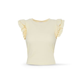 Blusa color marulla con olanes  y tirantes, Blusas mujer