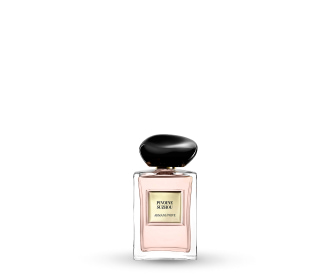 Imagen de un frasco de perfume color durazno, ARMANI