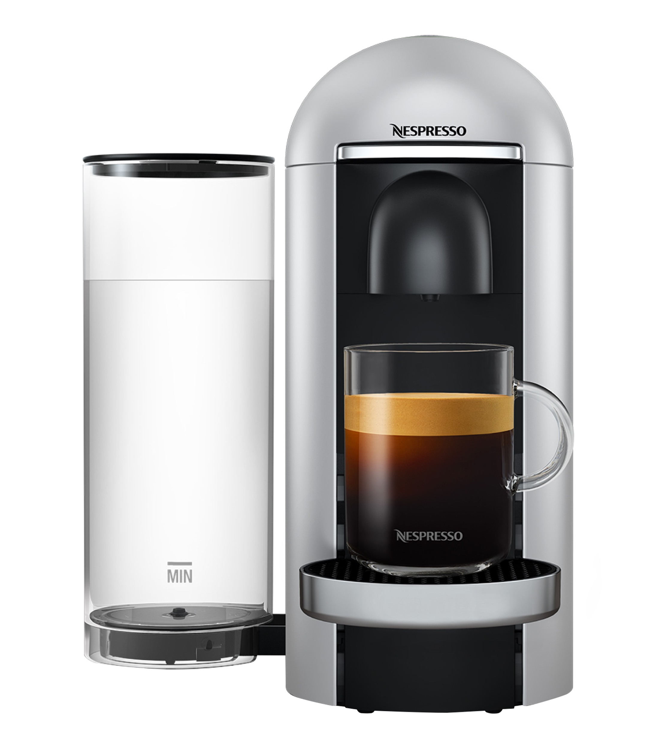 Nespresso Cafetera Manual Vertuo Plus, 5 tazas, Plata - El Palacio de