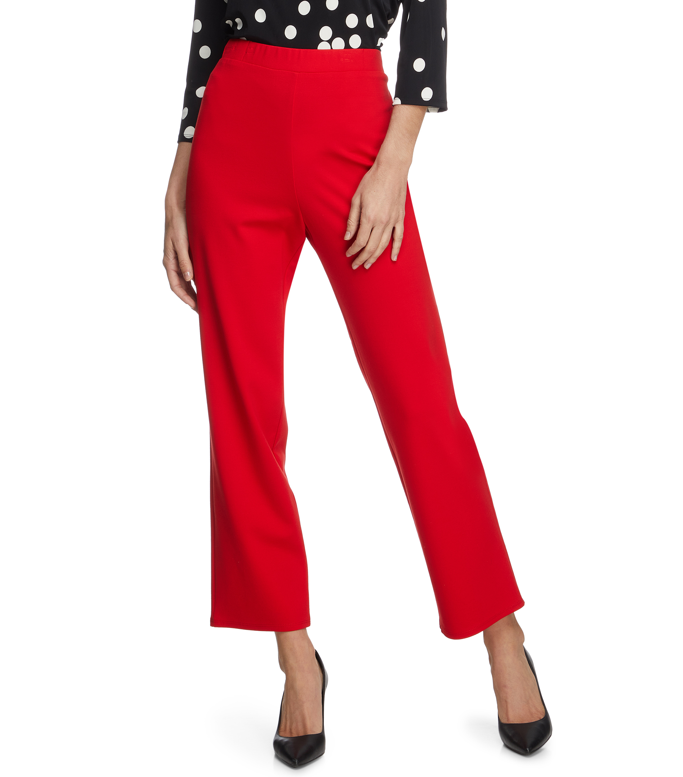 Pantalón de vestir acampanado pantalon de vestir rojo mujer - Glow Fashion