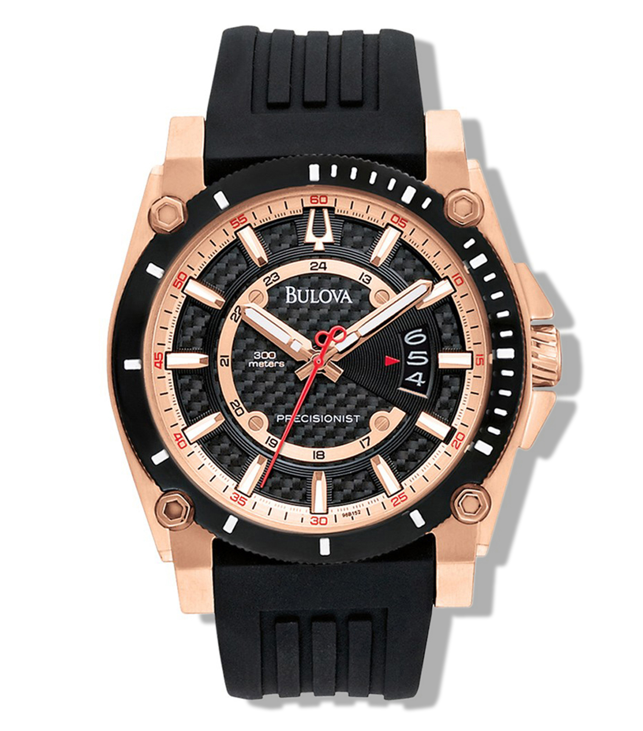 Bulova Reloj Para Hombre Precisionist Casual, Oro Rosa, Negro - El ...