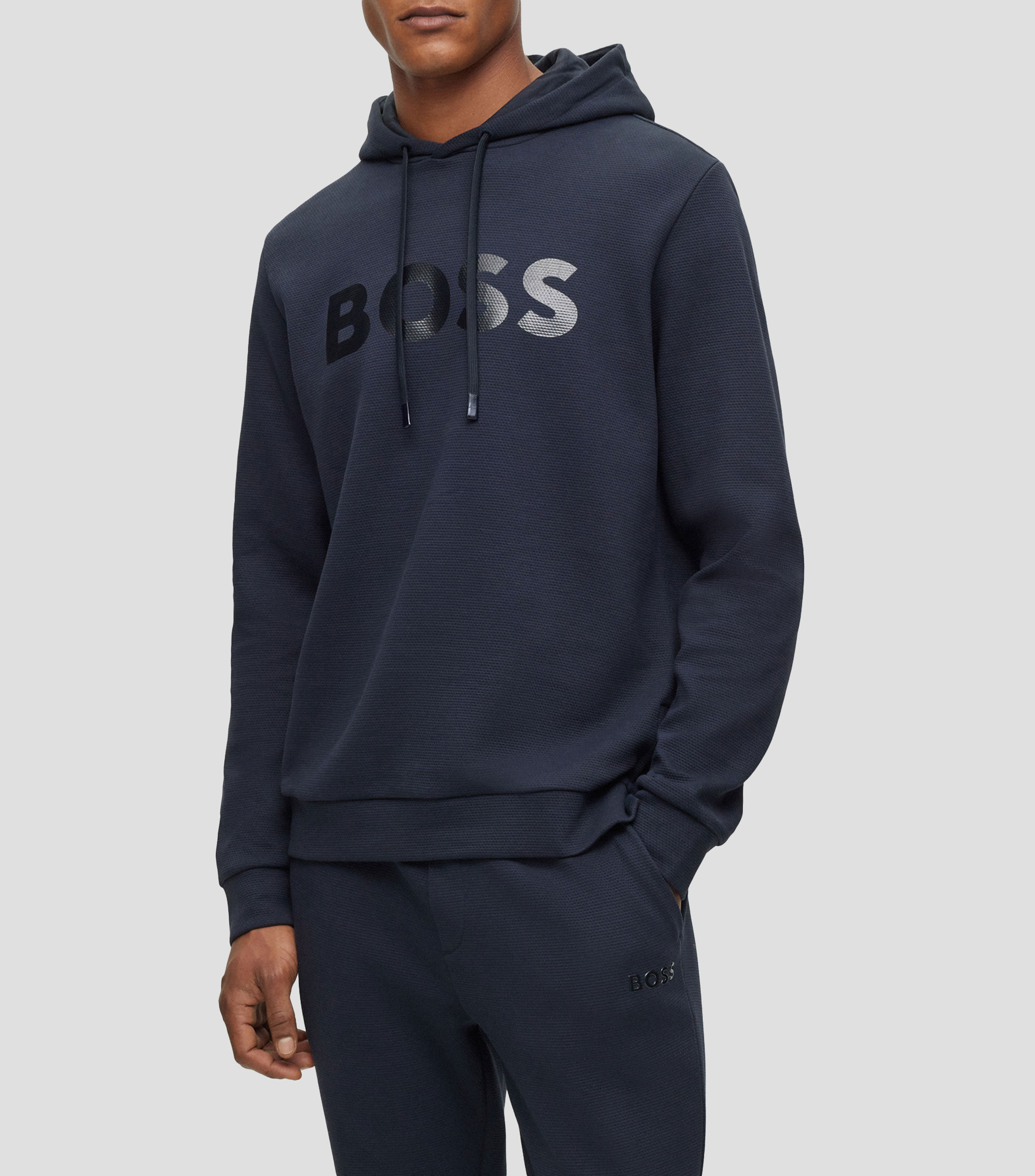 BOSS - Sudadera con capucha unisex relaxed fit en algodón