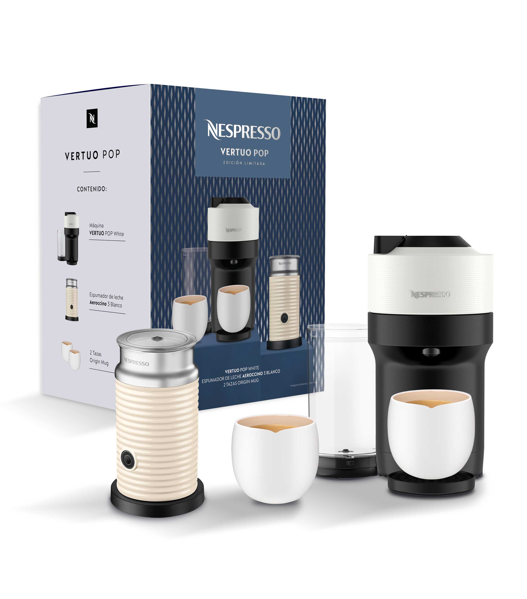 Combo cafetera y aeroccino Nespresso Vertuo Pop