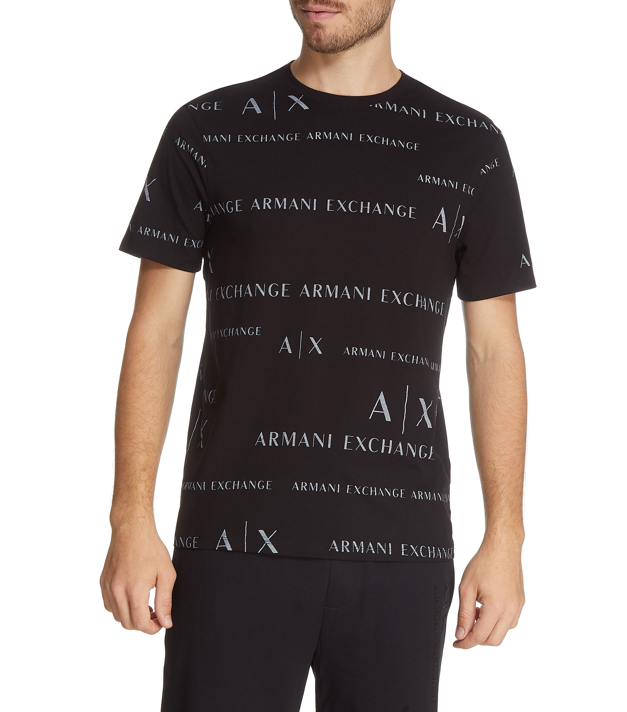 Armani Exchange Playera de cuello redondo y manga corta estampada