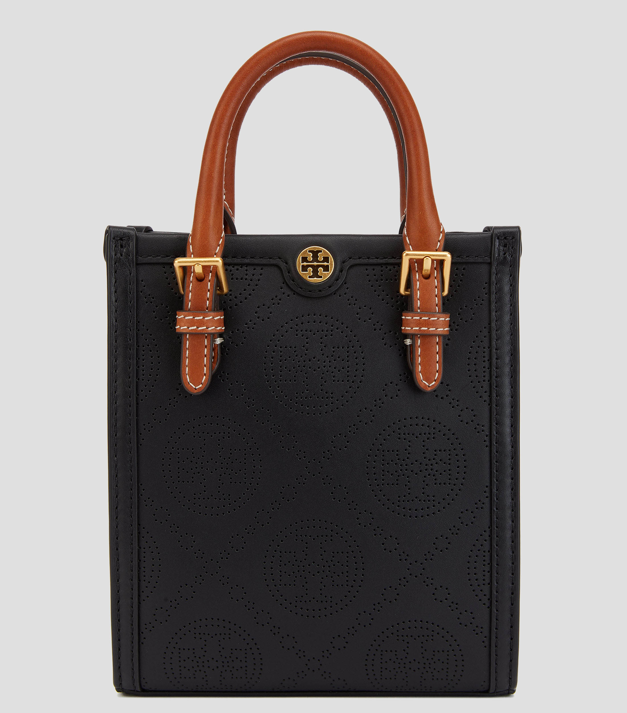 Tory Burch Bolso mini tote negro en piel vacuna Kira Flap monogram Mujer El Palacio de Hierro